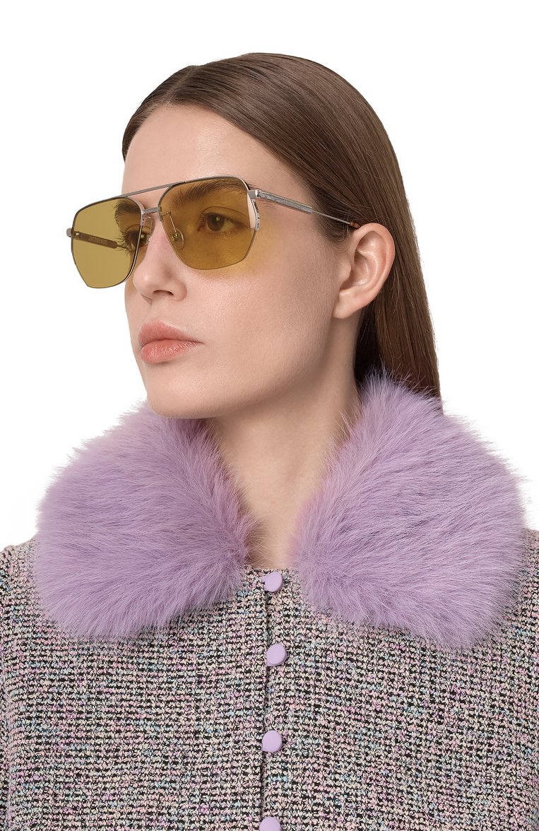 Мужские солнцезащитные очки JACQUEMUS желтого цвета, арт. JAC67 C3SUN | Фото 3 (Тип очков: С/з; Материал: Металл; Кросс-КТ: С/з-унисекс; Очки форма: Авиаторы; Оптика Гендер: оптика-унисекс)