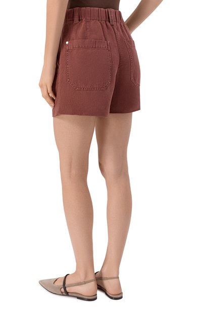 Шорты из хлопка и льна BRUNELLO CUCINELLI, арт. ML996P5761, фото 4
