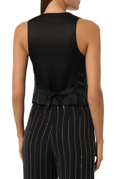 Жилет с отделкой стразами FORTE DEI MARMI COUTURE черного цвета по цене 42450 руб., арт. 24WF3437, фото 4 Жилет с отделкой стразами FORTE DEI MARMI COUTURE, арт. 24WF3437, фото 4