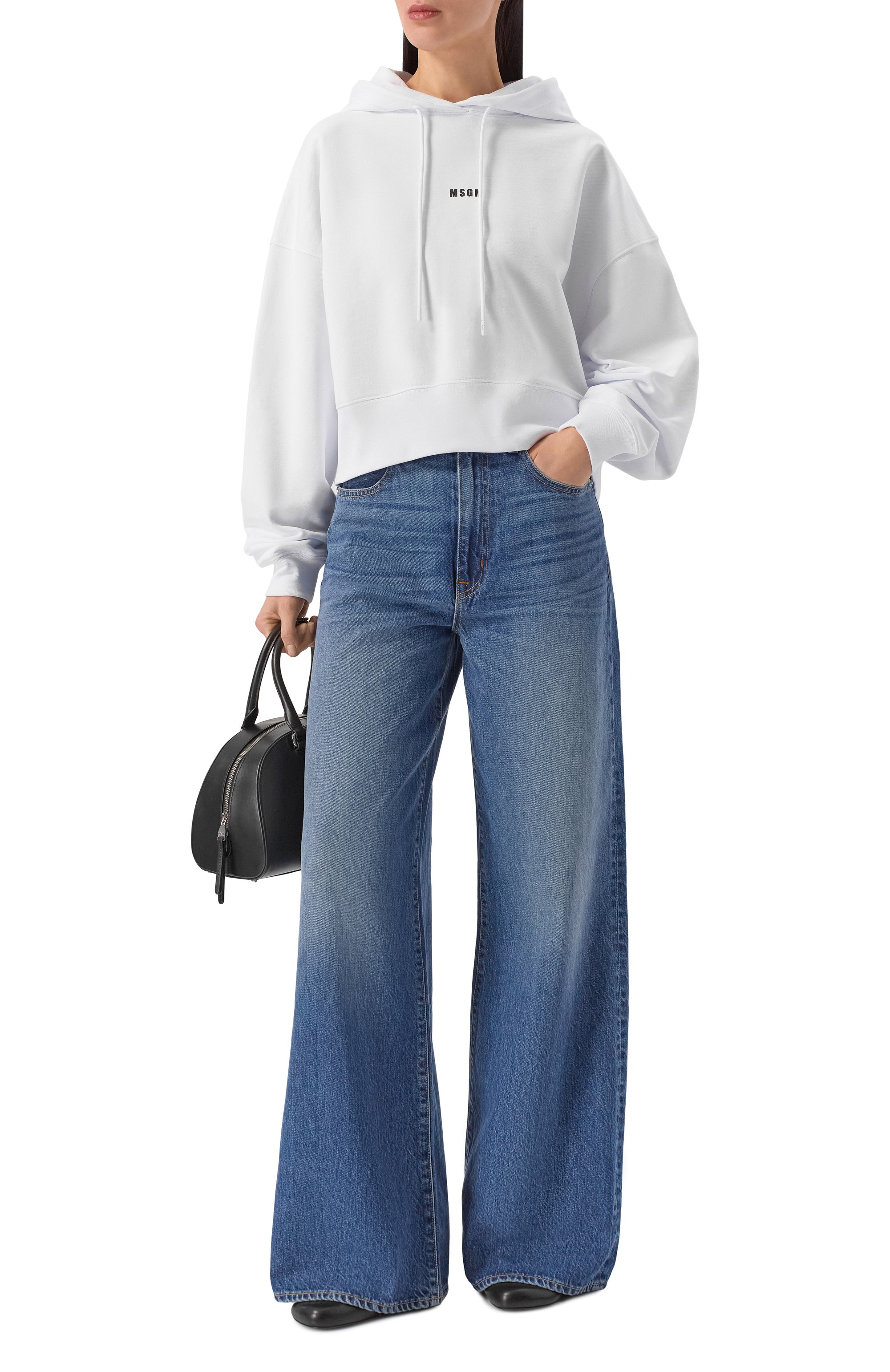Хлопковое худи MSGM белого цвета по цене 30750 руб., арт. 2000MDM509/300000, фото 2 Хлопковое худи MSGM, арт. 2000MDM509/300000, фото 2