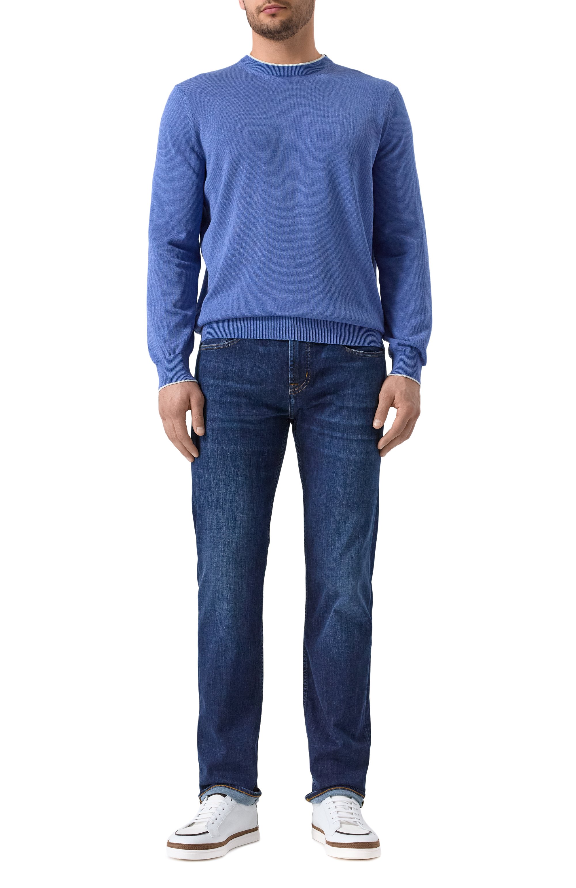 Джемпер из шелка и хлопка PAUL&SHARK синего цвета по цене 57400 руб., арт. 25411509, фото 2 Джемпер из шелка и хлопка PAUL&SHARK, арт. 25411509, фото 2