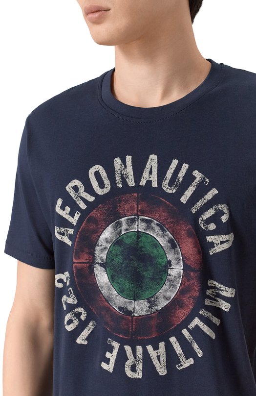 Хлопковая футболка Aeronautica Militare TS2538UJ00727 Синий  TS2538UJ00727 Фото 5