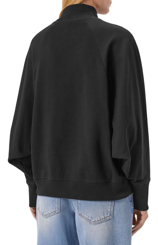 Хлопковый свитшот Balmain FF0JQ050/GF22 Чёрный  FF0JQ050/GF22 Фото 4