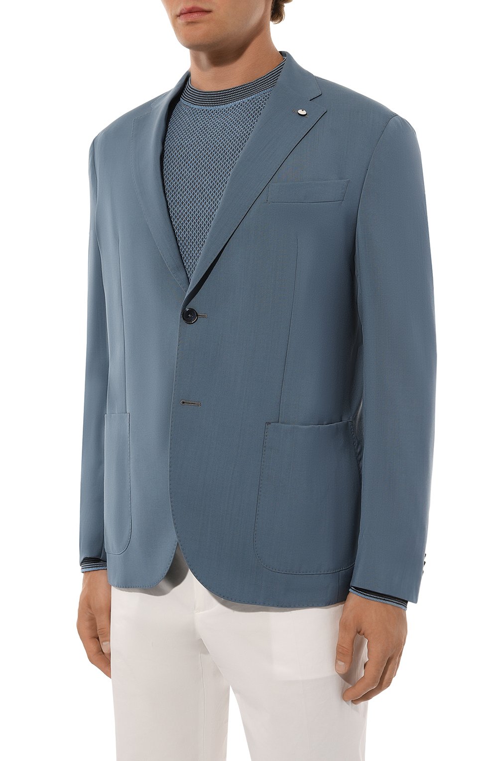 Шерстяной пиджак L.B.M. 1911 синего цвета по цене 87550 руб., арт. 2652/34030, фото 5 Шерстяной пиджак L.B.M. 1911, арт. 2652/34030, фото 5