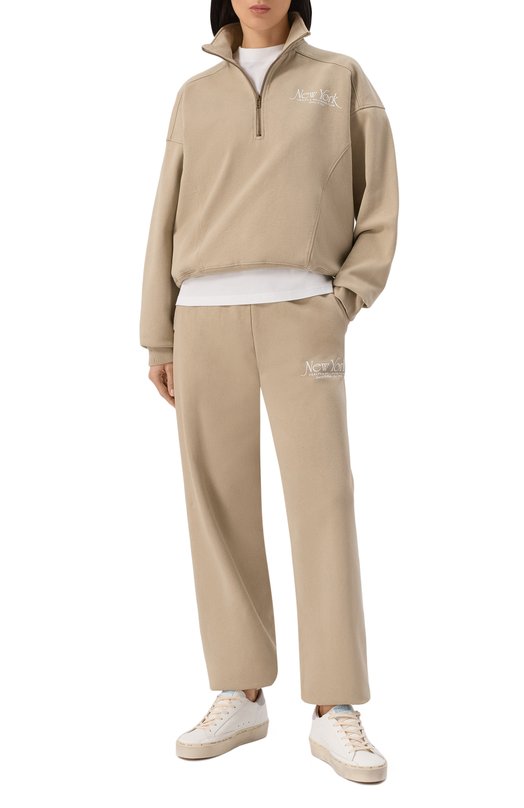 Хлопковый свитшот Sporty and Rich ST073622508GY15 Бежевый  ST073622508GY15 Фото 2