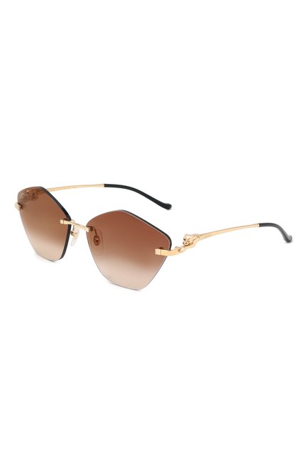 Женские солнцезащитные очки CARTIER коричневого цвета, арт. CT0429S 002 | Фото 1 (Региональные ограничения белый список (Axapta Mercury): Не проставлено; Тип очков: С/з; Нос: Не проставлено)