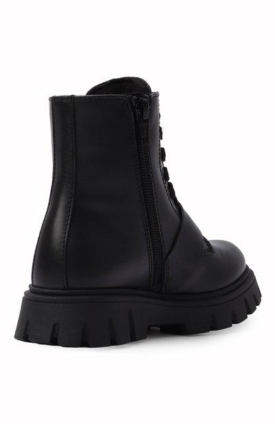 Кожаные ботинки MSGM KIDS черного цвета по цене 34000 руб., арт. 84005/VAR2, фото 3 Кожаные ботинки MSGM KIDS, арт. 84005/VAR2, фото 3