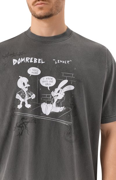 Хлопковая футболка DOMREBEL темно-серого цвета по цене 22100 руб., арт. M LENDER, фото 5 Хлопковая футболка DOMREBEL, арт. M LENDER, фото 5