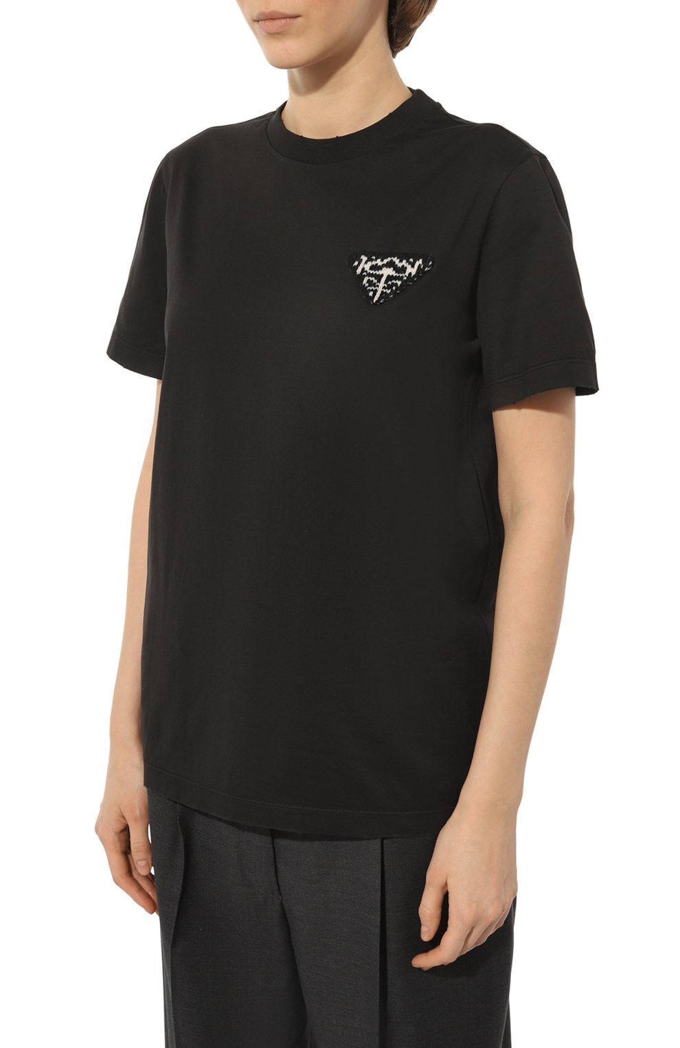 Хлопковая футболка PRADA, арт. 35838-1ZPM-F0632-161, фото 3
