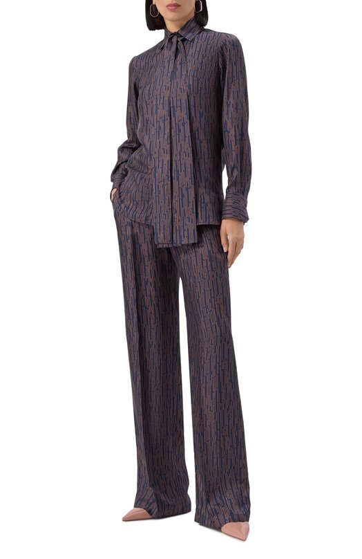 Шелковые брюки Kiton D48122K0586G09 Синий  D48122K0586G09 Фото 2