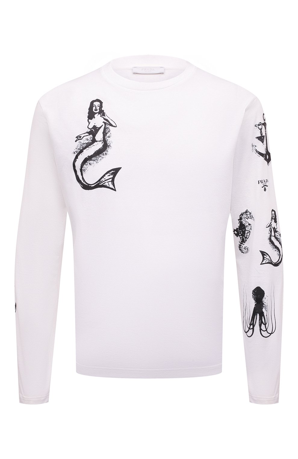 Хлопковый лонгслив PRADA, арт. UJL15A-10ND-F0009-221, фото 1