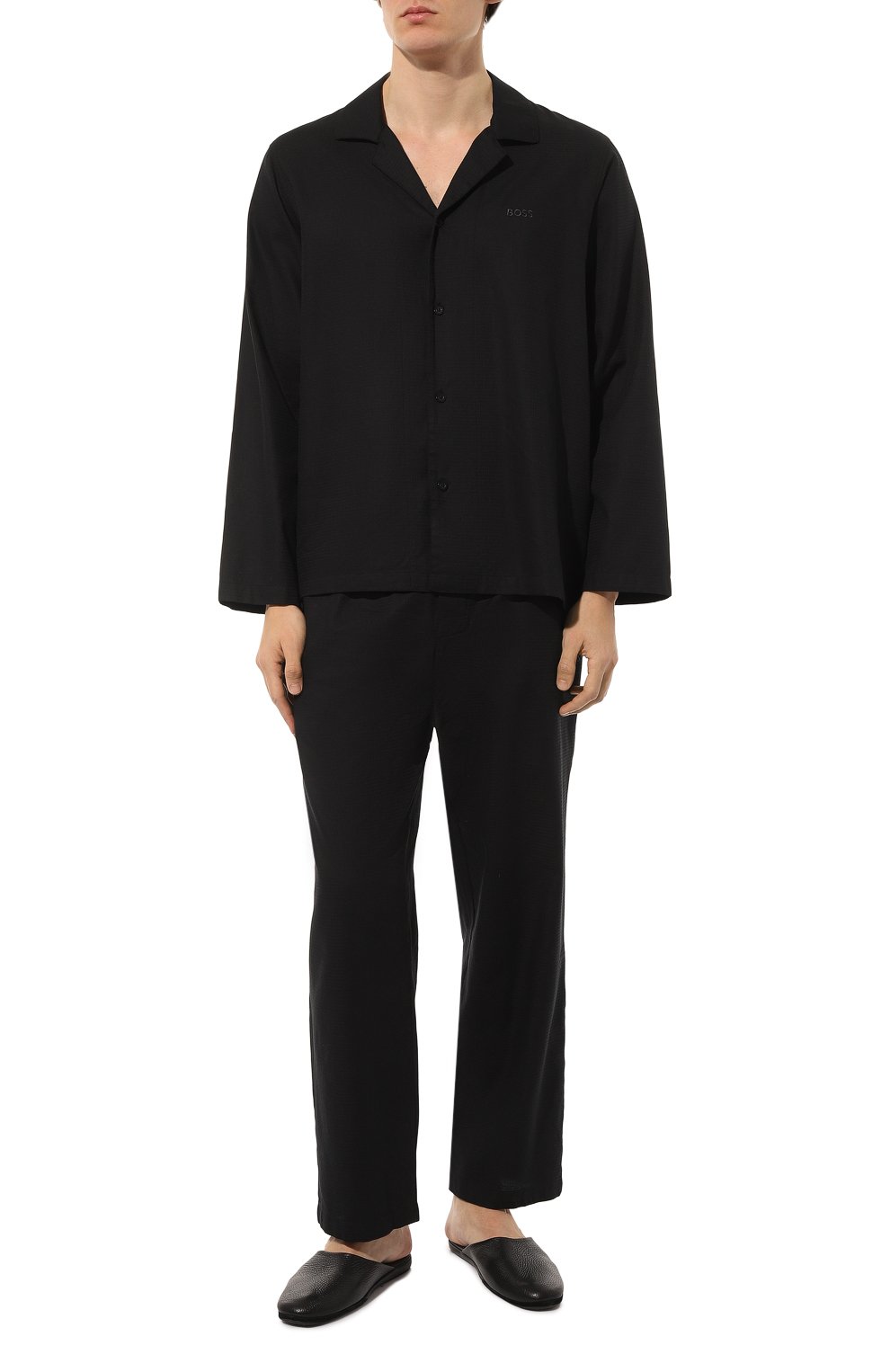 Хлопковая пижама BOSS черного цвета по цене 14950 руб., арт. 50485749, фото 2 Хлопковая пижама BOSS, арт. 50485749, фото 2