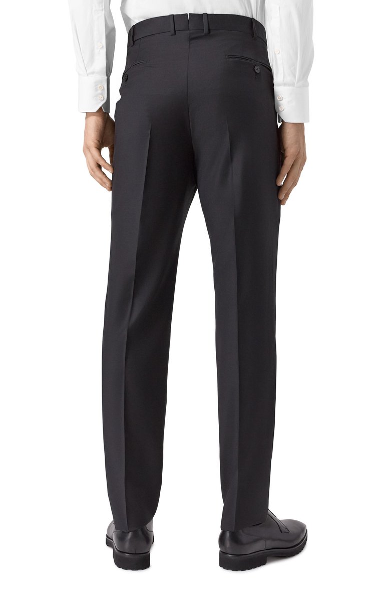 Мужской шерстяной костюм ZEGNA черного цвета, арт. 221225/C19502 | Фото 6 (Рукава: Длинные; Материал внешний: Шерсть; Стили: Классический; Костюмы М: Однобортный)