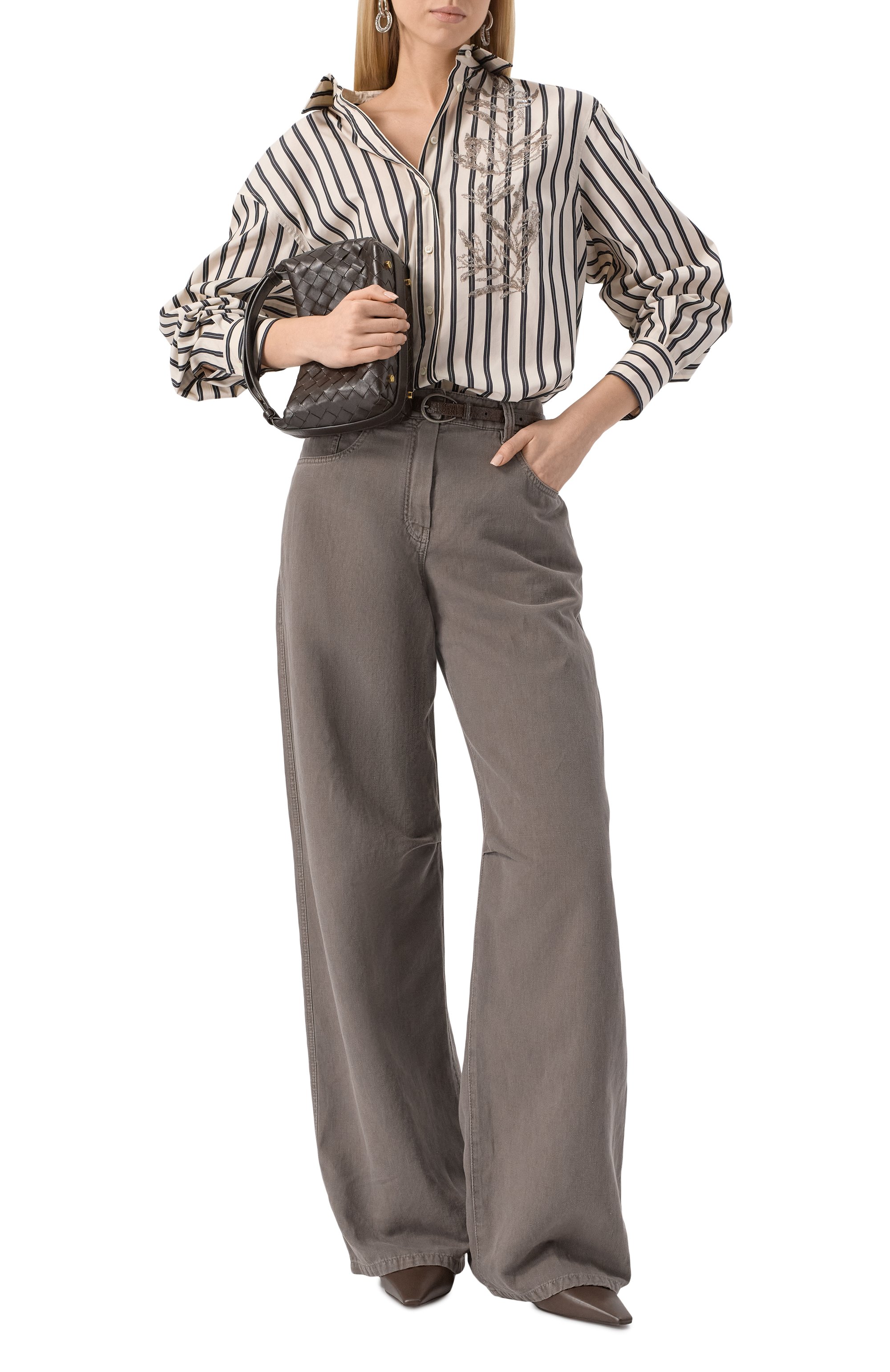 Рубашка из хлопка и шелка BRUNELLO CUCINELLI, арт. MH765RJ616, фото 2