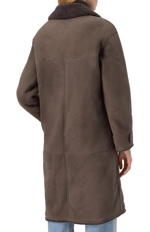 Дубленка из овчины Yves Salomon 26WYM60200MSBV Коричневый  26WYM60200MSBV Фото 4