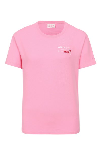 Хлопковая футболка MC2 SAINT BARTH розового цвета по цене 10450 руб., арт. STBW EMILIE/06015H, фото 1 Хлопковая футболка MC2 SAINT BARTH, арт. STBW EMILIE/06015H, фото 1