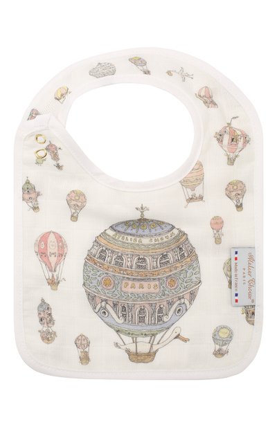 Хлопковый нагрудник ATELIER CHOUX, арт. SMALL BIB-H0T AIR BALL00N-G0LD SNAPS, фото 2