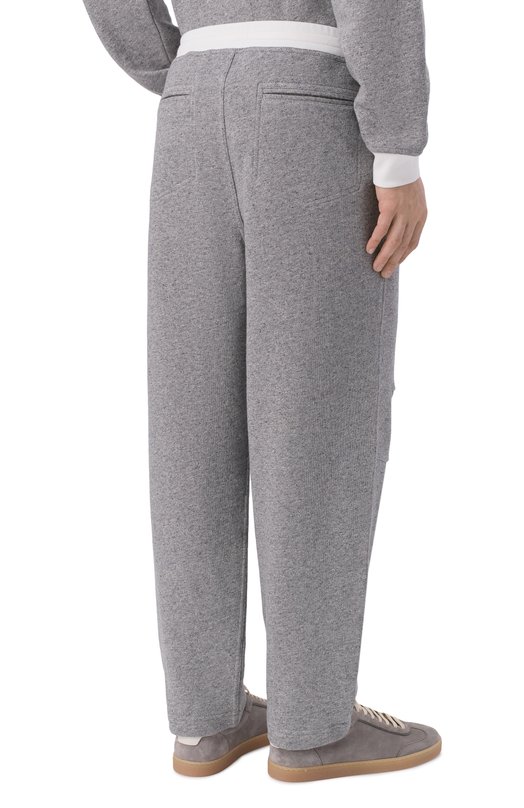 Брюки из хлопка и льна Brunello Cucinelli MR8313381G Серый  MR8313381G Фото 4