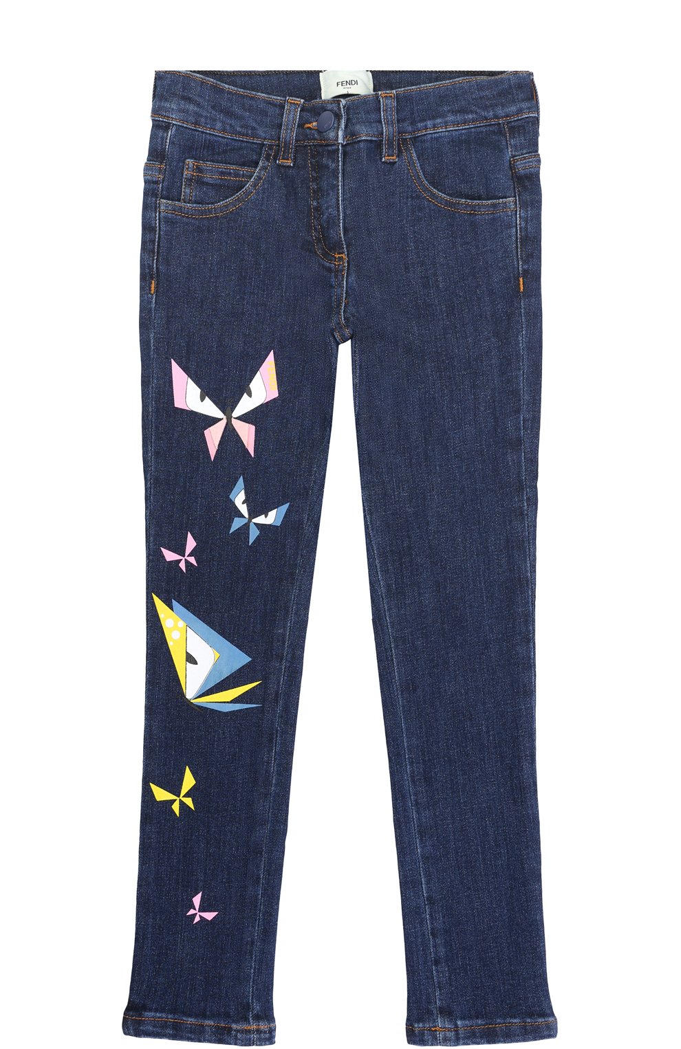 Джинсы прямого кроя с аппликациями FENDI, арт. JFF059/79J/10A-12A, фото 1