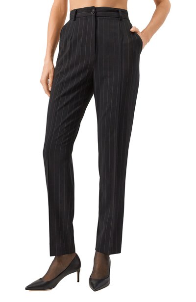 Шерстяные брюки DOLCE & GABBANA черного цвета по цене 95500 руб., арт. FTAM2T/FRBDK, фото 3 Шерстяные брюки DOLCE & GABBANA, арт. FTAM2T/FRBDK, фото 3