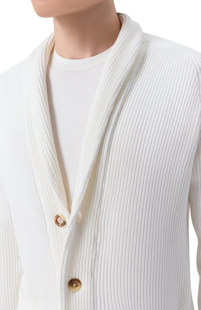 Хлопковый кардиган ANDREA CAMPAGNA белого цвета по цене 62350 руб., арт. M5426-8074, фото 5 Хлопковый кардиган ANDREA CAMPAGNA, арт. M5426-8074, фото 5