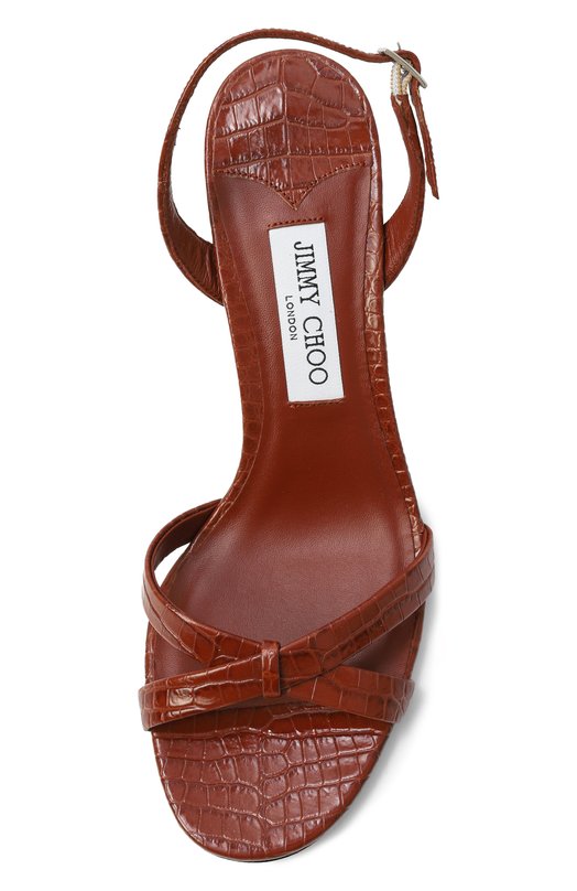 Кожаные босоножки Elsy 70 Jimmy Choo ELSY 70/CCL Коричневый  ELSY 70/CCL Фото 6