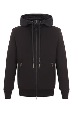 Мужской хлопковая толстовка MONCLER черного цвета, арт. 8G00034/899WC | Фото 1 (Материал внешний: Хлопок; Длина (для топов): Стандартные; Мужское Кросс-КТ: Толстовка-одежда; Рукава: Длинные; Стили: Спорт-шик)
