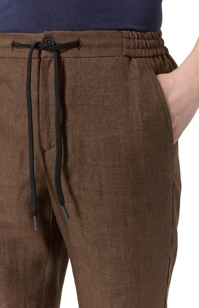 Льняные шорты BERWICH темно-коричневого цвета по цене 29300 руб., арт. SH0RT SPIAGGIA/VT1502, фото 5 Льняные шорты BERWICH, арт. SH0RT SPIAGGIA/VT1502, фото 5