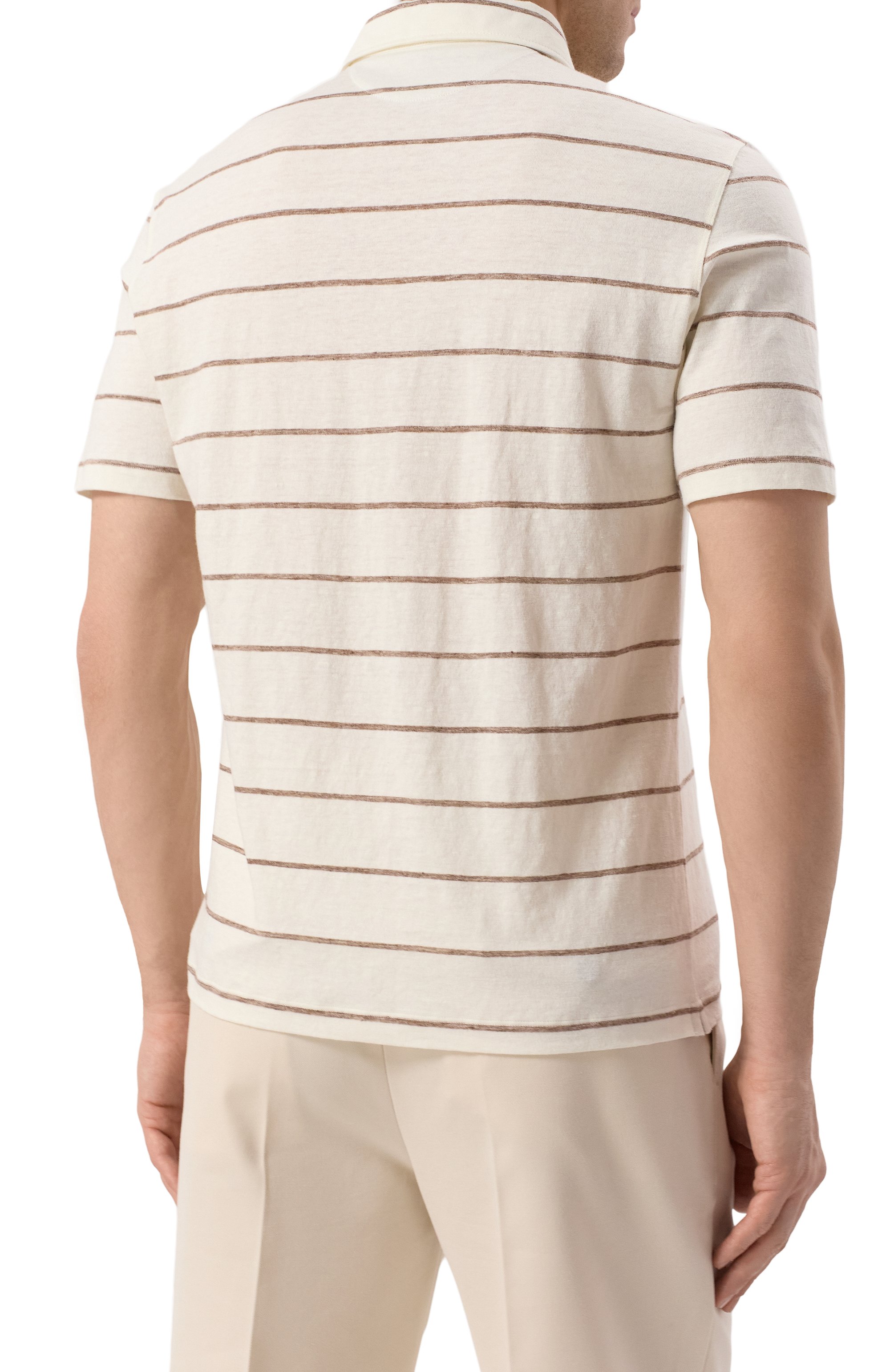 Поло изо льна и хлопка BRUNELLO CUCINELLI, арт. MW8343936P, фото 4