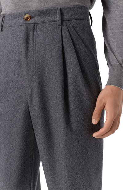 Шерстяные брюки BRUNELLO CUCINELLI темно-серого цвета по цене 164000 руб., арт. M038PS2480, фото 5 Шерстяные брюки BRUNELLO CUCINELLI, арт. M038PS2480, фото 5