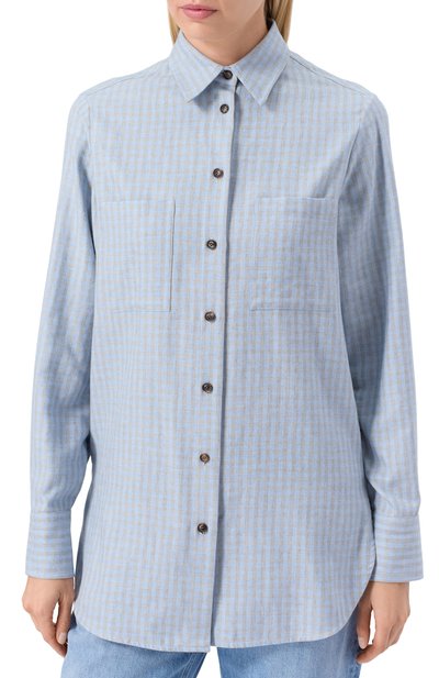 Рубашка из хлопка и кашемира KITON, арт. D52445H0947013, фото 3