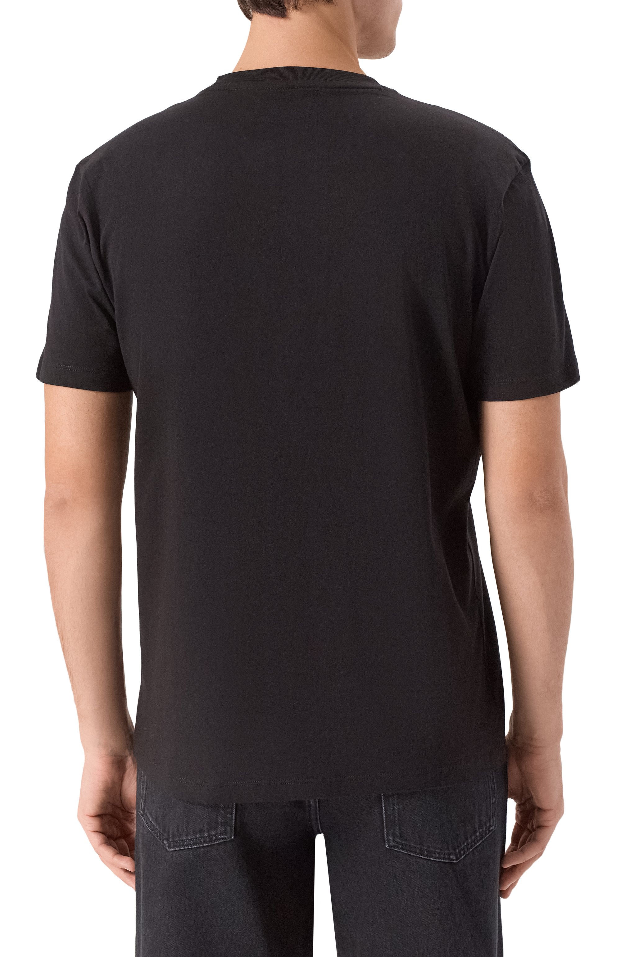 Хлопковая футболка REPLAY черного цвета по цене 4155 руб., арт. M3098 .000.2660, фото 4 Хлопковая футболка REPLAY, арт. M3098 .000.2660, фото 4