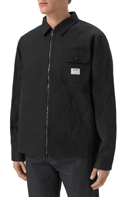 Хлопковая куртка HUGO Blue 50555399 Чёрный  50555399 Фото 3