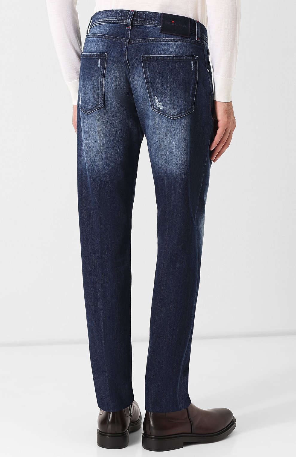 Джинсы прямого кроя с потертостями KITON, арт. UPNJS/J02R43, фото 4