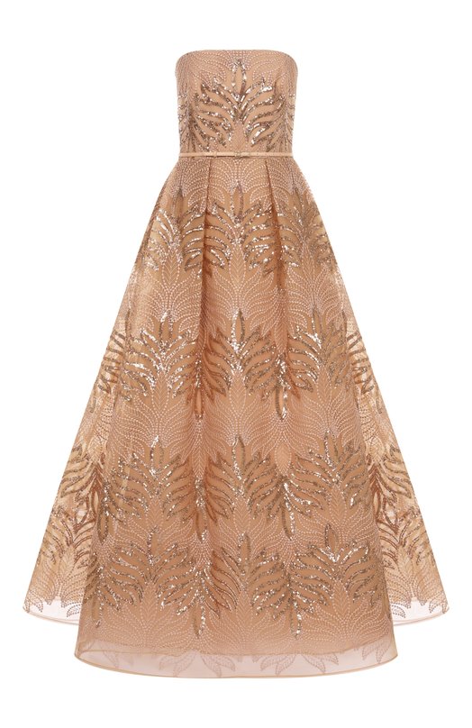 Платье с отделкой пайетками Elie Saab D0788NP25/TU015 Розовый D0788NP25/TU015
