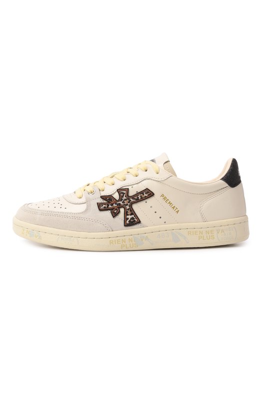 Кожаные кеды Bskt Clay-D Premiata BSKTCLAD/VAR 7316 Кремовый  BSKTCLAD/VAR 7316 Фото 4