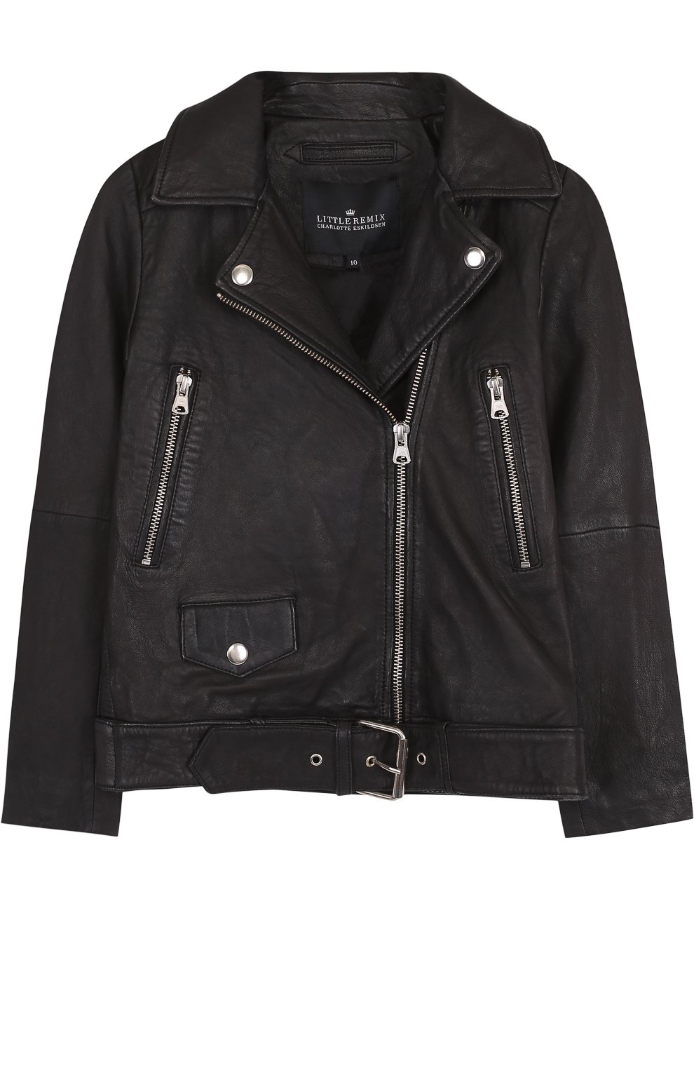 Кожаная куртка с косой молнией DESIGNERS, REMIX GIRLS, арт. 13861, фото 1