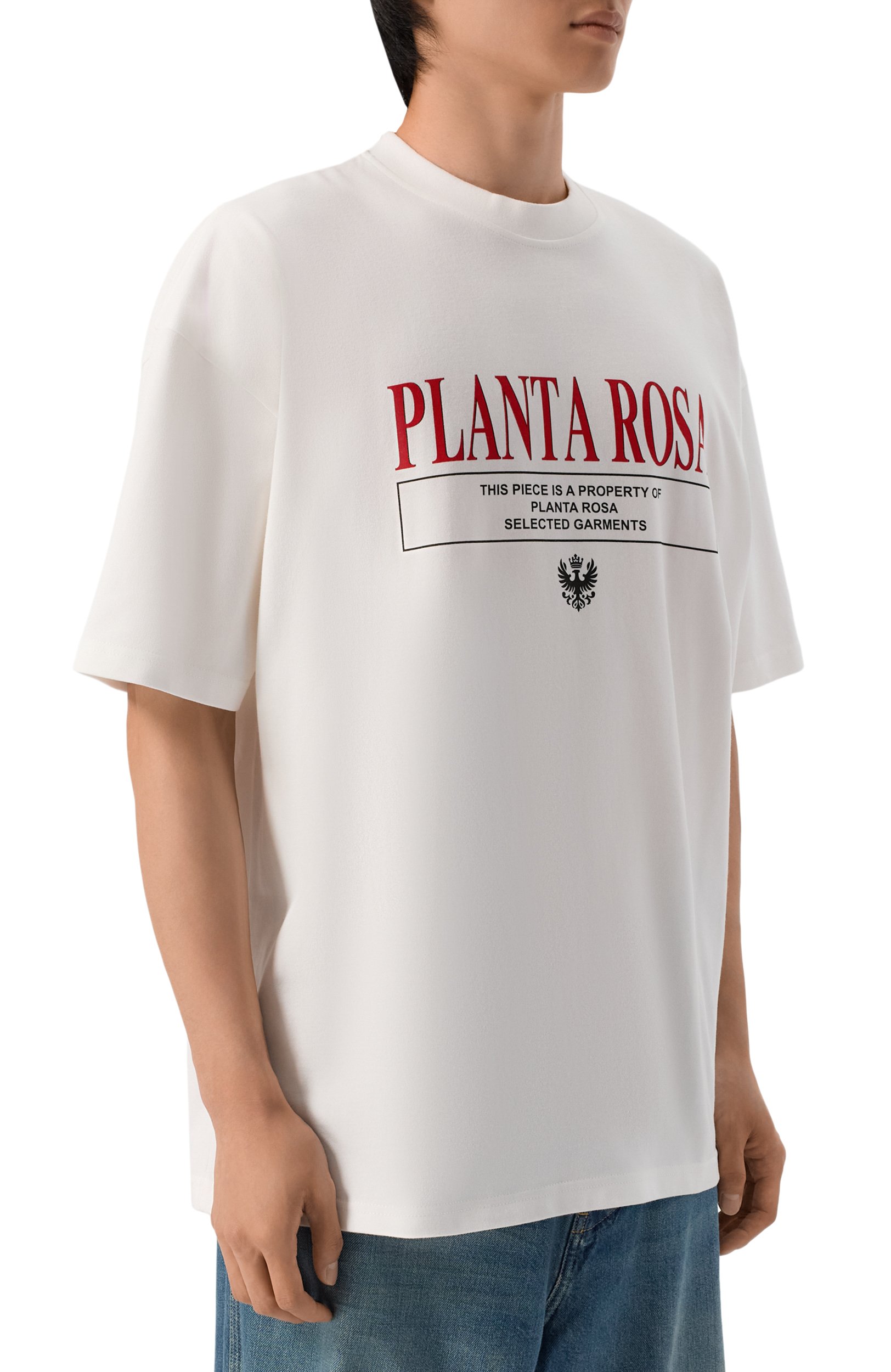 Хлопковая футболка PLANTA ROSA белого цвета по цене 13500 руб., арт. PR/T01/BY-EMAIL/220VELVET, фото 4 Хлопковая футболка PLANTA ROSA, арт. PR/T01/BY-EMAIL/220VELVET, фото 4
