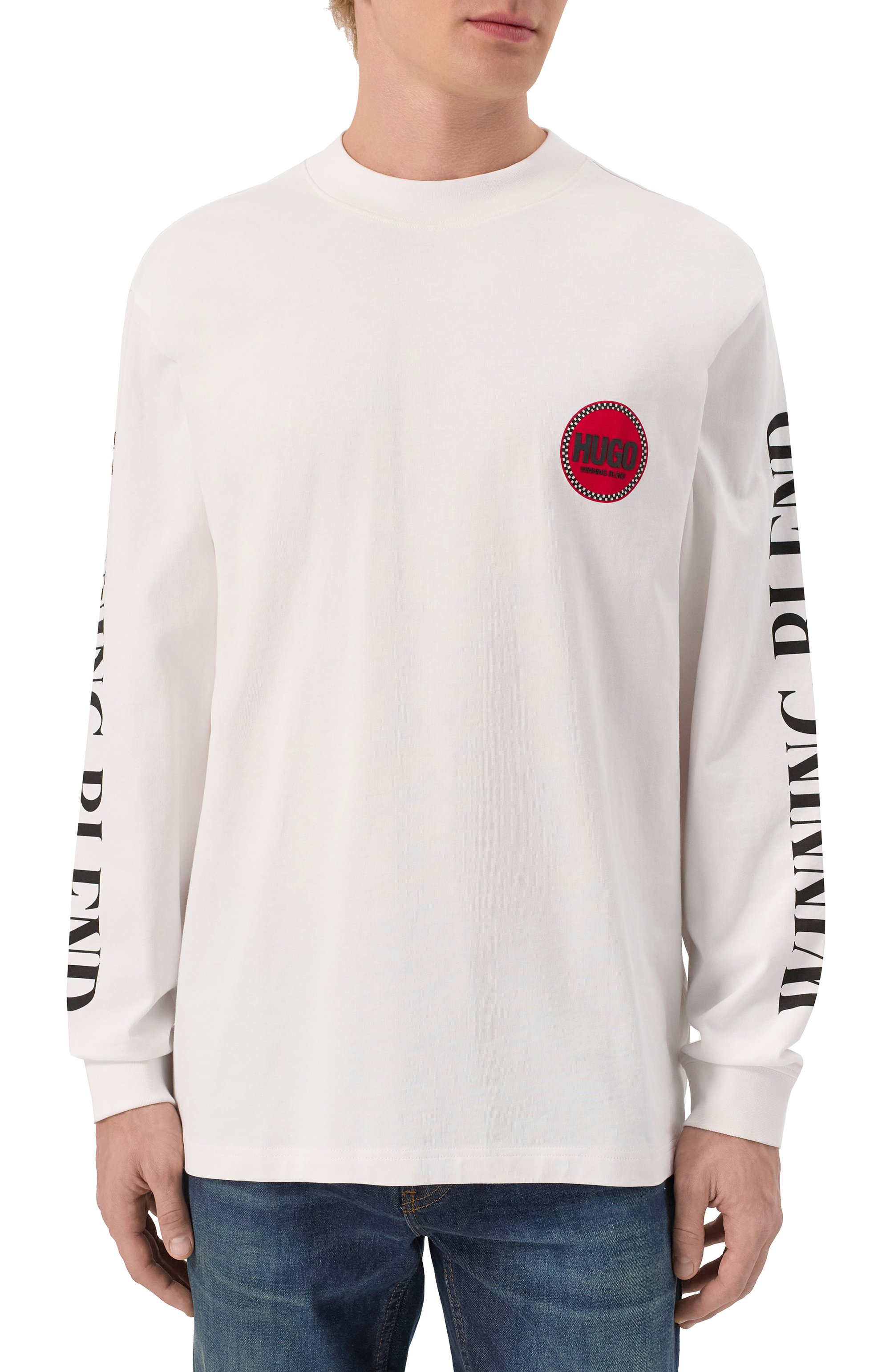 Хлопковый лонгслив HUGO, арт. 50531250, фото 3