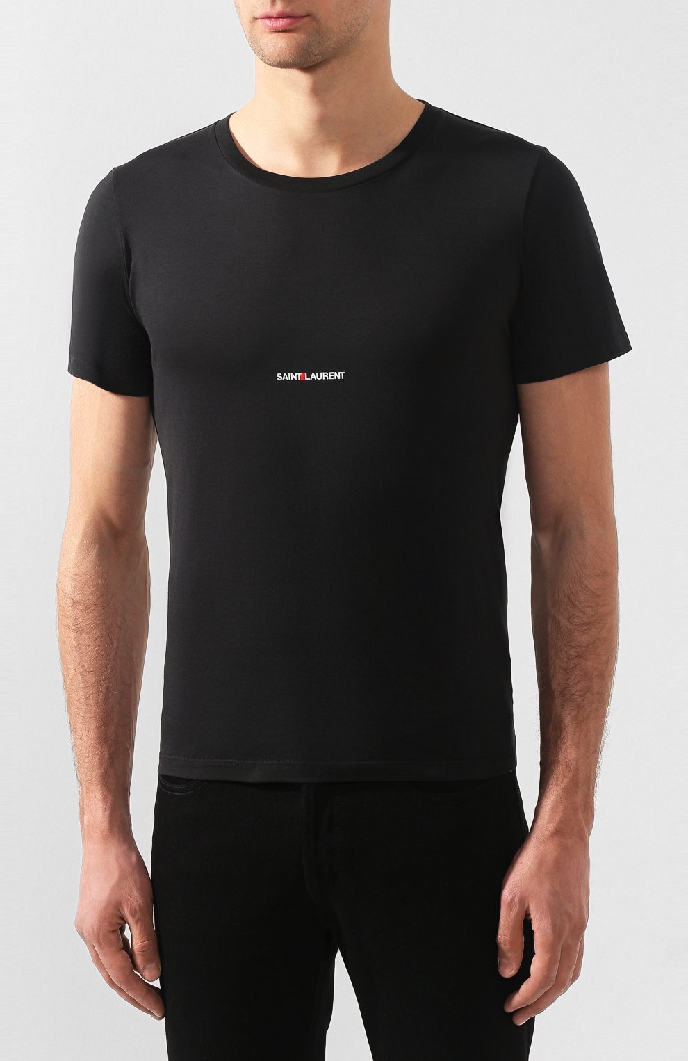 Хлопковая футболка с логотипом бренда SAINT LAURENT, арт. 464572/YB2DQ, фото 3