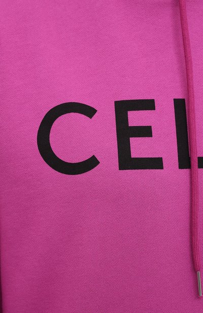 Хлопковое худи CELINE фуксия цвета по цене 77750 руб., арт. 2Y369052H, фото 5 Хлопковое худи CELINE, арт. 2Y369052H, фото 5