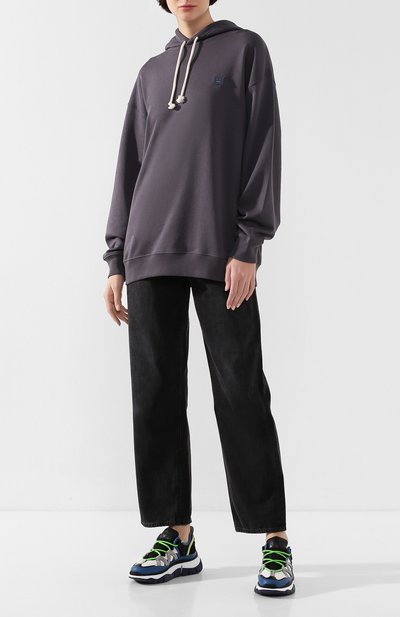 Хлопковое худи ACNE STUDIOS серого цвета по цене 43950 руб., арт. CI0009/W, фото 2 Хлопковое худи ACNE STUDIOS, арт. CI0009/W, фото 2