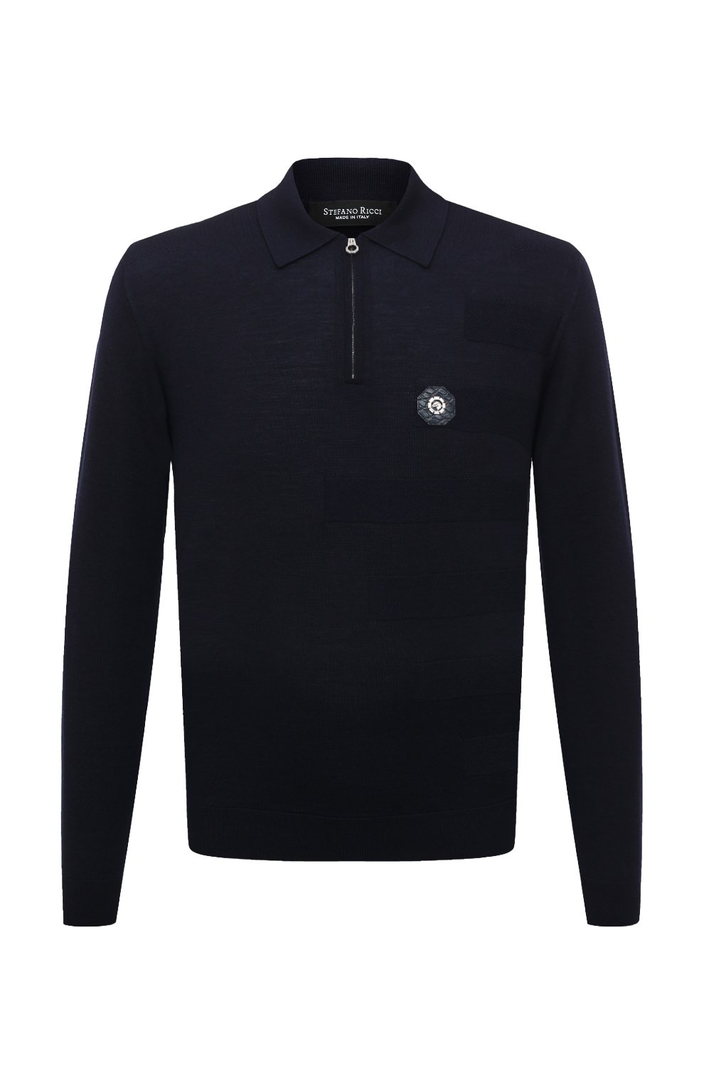 Шерстяное поло с отделкой из кожи аллигатора STEFANO RICCI, арт. KE06000AZ1/E23301/ALMIS, фото 1