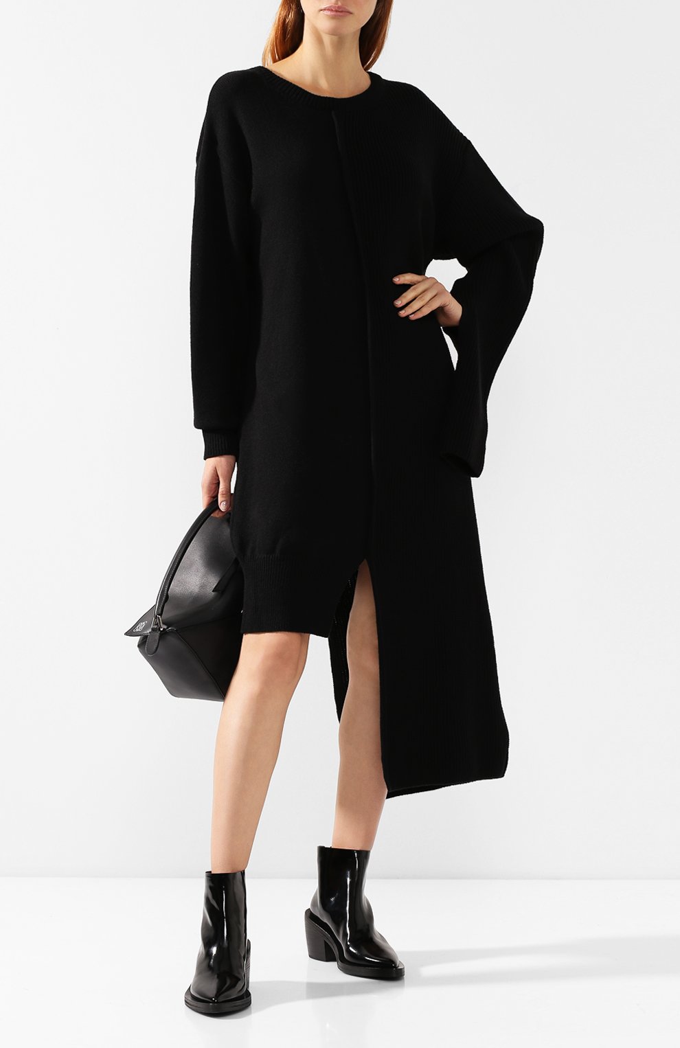 Платье YOHJI YAMAMOTO черного цвета по цене 54750 руб., арт. YJ-K87-547, фото 2 Платье YOHJI YAMAMOTO, арт. YJ-K87-547, фото 2
