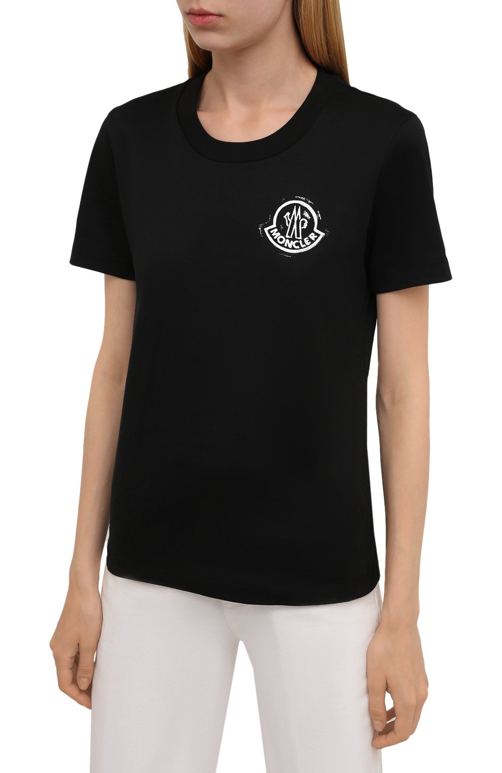 Хлопковая футболка MONCLER черного цвета по цене 22550 руб., арт. G2-093-8C000-16-829FB, фото 3 Хлопковая футболка MONCLER, арт. G2-093-8C000-16-829FB, фото 3