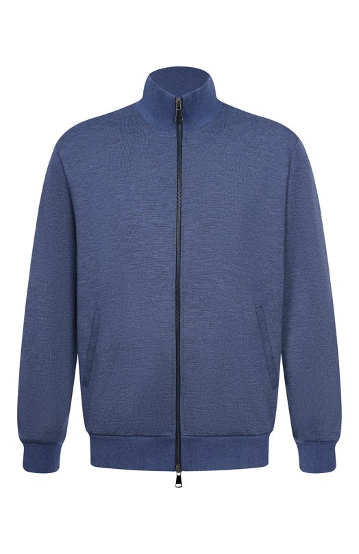 Толстовка из шелка и кашемира Andrea Campagna JACKET/15038 Синий JACKET/15038