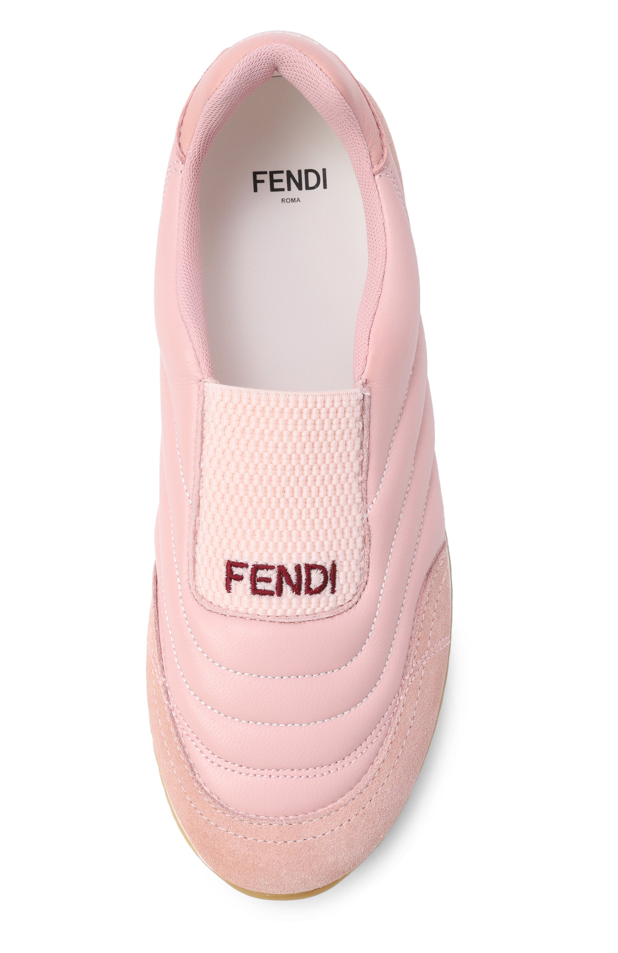 Кожаные кроссовки FENDI светло-розового цвета по цене 49950 руб., арт. JFR550/AWK0, фото 4 Кожаные кроссовки FENDI, арт. JFR550/AWK0, фото 4