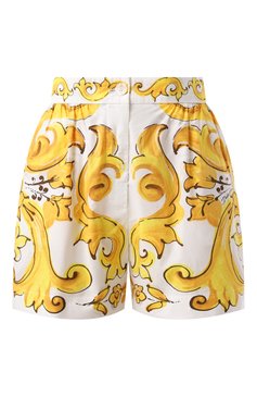 Женские хлопковые шорты DOLCE & GABBANA желтого цвета, арт. FTAL1T/HH5EA | Фото 1 (Драгоценные камни: Проставлено; Длина Ж (юбки, платья, шорты): Мини; Материал внешний: Хлопок; Материал сплава: Проставлено; Стили: Кэжуэл)