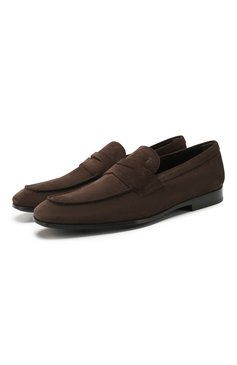 Мужские замшевые пенни-лоферы TOD’S темно-коричневого цвета, арт. XXM51B00010RE0 | Фото 1 (Мужское Кросс-КТ: Лоферы-обувь; Материал внутренний: Натуральная кожа; Региональные ограничения белый список (Axapta Mercury): RU; Материал сплава: Проставлено; Нос: Не проставлено; Материал внешний: Замша; Стили: Кэжуэл; толщина подошвы: 0,8; ширина носка стельки: 9,7, 9,2, 9,4; высота каблука: 2,1, 2; Длина стельки: 29, 29,4, 29,8, 30,7, 24,8, 25,7, 26,1, 26,5, 26,9, 27,4, 27,8, 28,2, 28,6, 30,3)