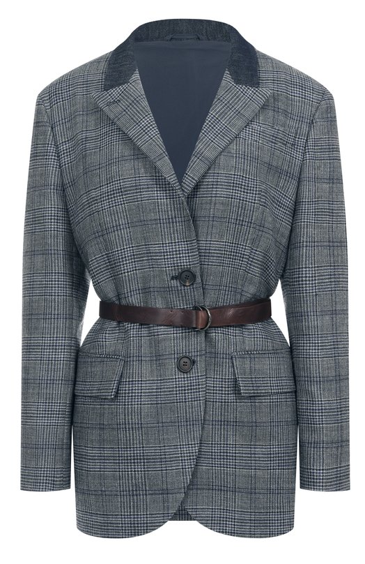 Шерстяной жакет Brunello Cucinelli MG5227391P Синий MG5227391P
